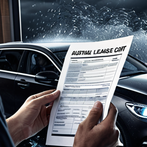 Home 18 **
A frustrated person holding a car leasing contract, surrounded by hidden fees and charges swirling around them like a storm cloud. In the background, a shiny new car is visible but obscured by the chaos of the financial details. The overall tone is dark and overwhelming.
**