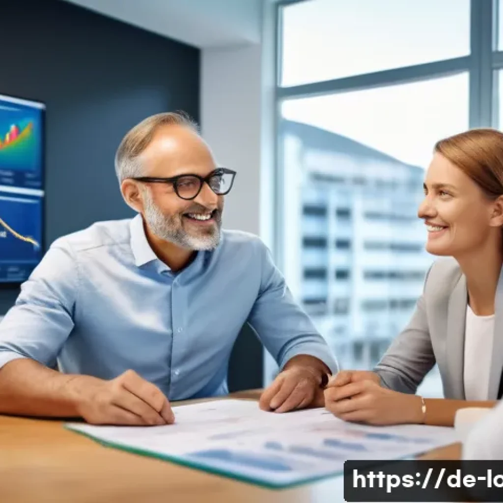 대출 상환 우선순위 정하기 - A professional German financial advisor in a modern office setting, explaining loan interest rates a...