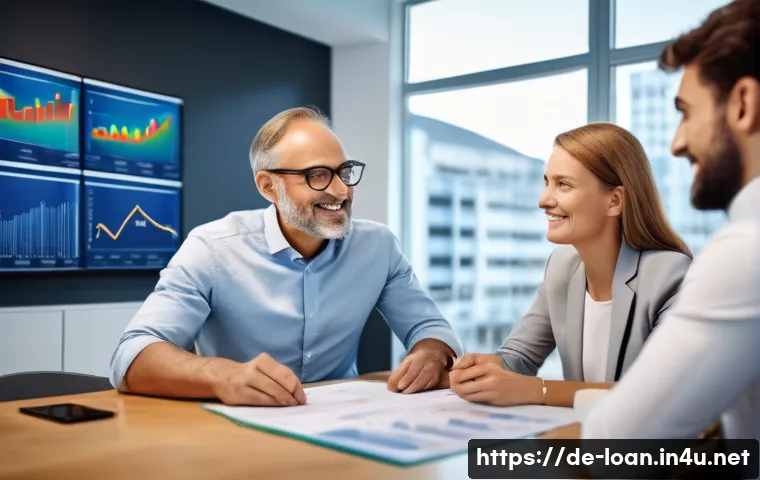 대출 상환 우선순위 정하기 - A professional German financial advisor in a modern office setting, explaining loan interest rates a...